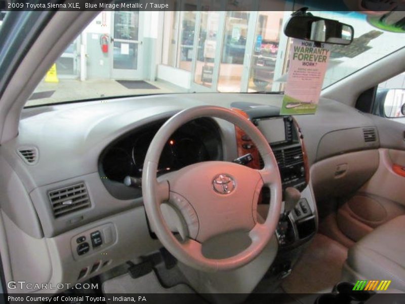 Blue Mirage Metallic / Taupe 2009 Toyota Sienna XLE