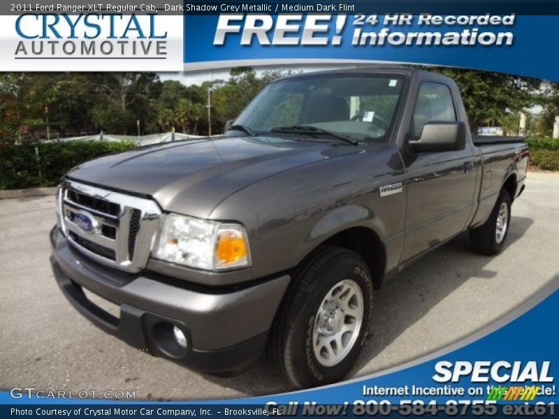Dark Shadow Grey Metallic / Medium Dark Flint 2011 Ford Ranger XLT Regular Cab