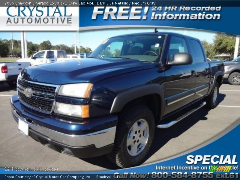 Dark Blue Metallic / Medium Gray 2006 Chevrolet Silverado 1500 Z71 Crew Cab 4x4