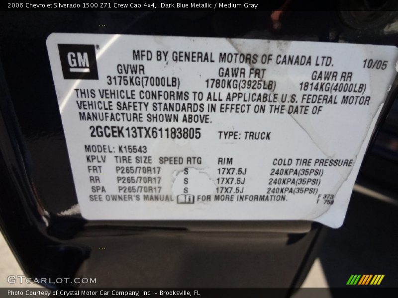 Dark Blue Metallic / Medium Gray 2006 Chevrolet Silverado 1500 Z71 Crew Cab 4x4