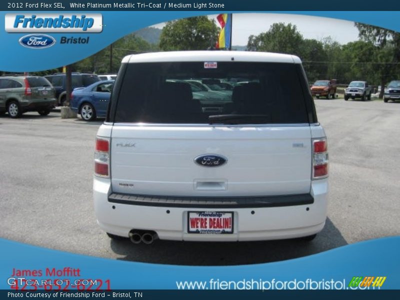 White Platinum Metallic Tri-Coat / Medium Light Stone 2012 Ford Flex SEL