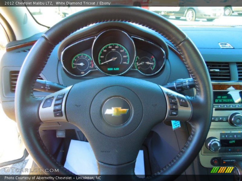 White Diamond Tricoat / Ebony 2012 Chevrolet Malibu LTZ
