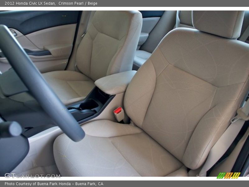 Crimson Pearl / Beige 2012 Honda Civic LX Sedan