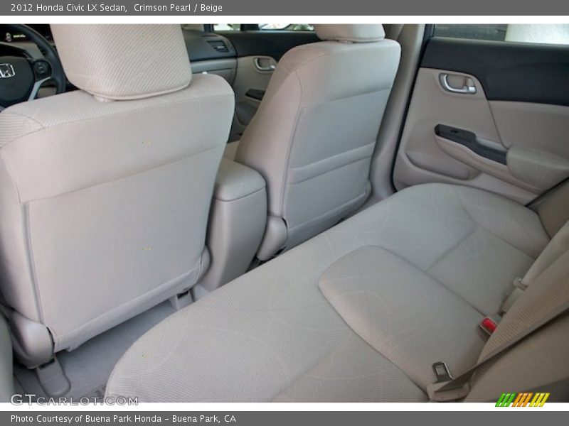Crimson Pearl / Beige 2012 Honda Civic LX Sedan