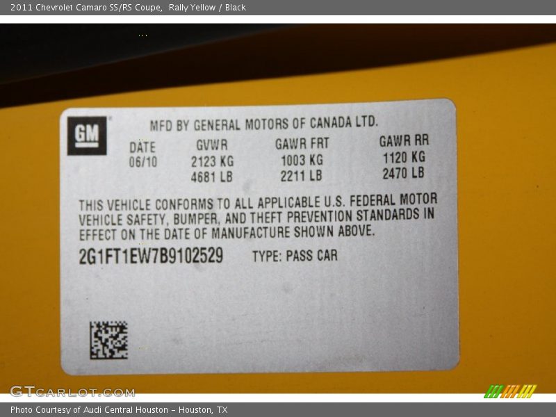 Rally Yellow / Black 2011 Chevrolet Camaro SS/RS Coupe