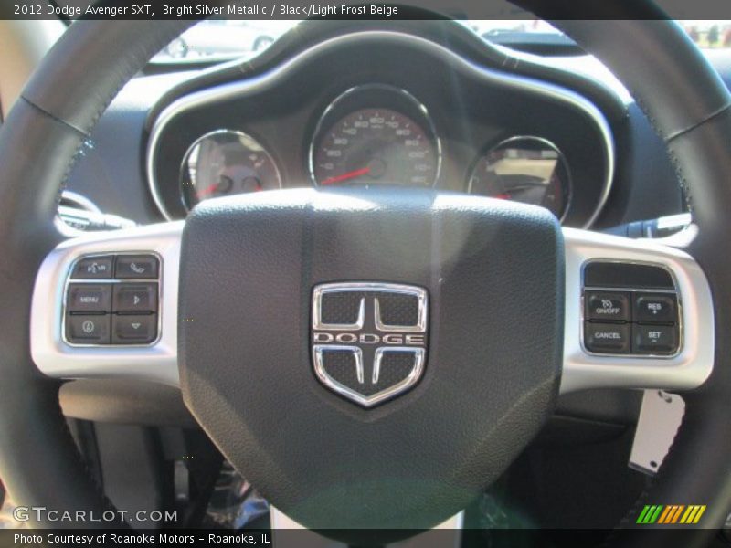 Bright Silver Metallic / Black/Light Frost Beige 2012 Dodge Avenger SXT