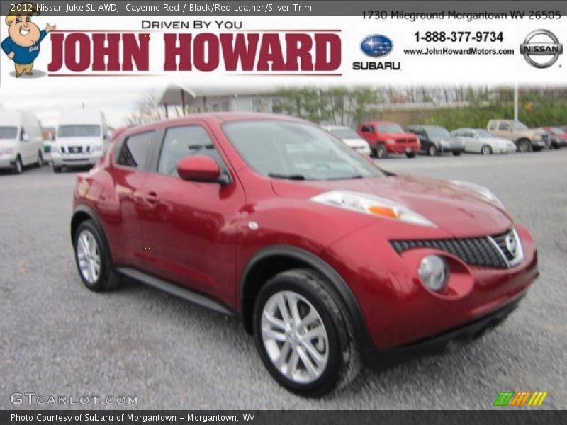 Cayenne Red / Black/Red Leather/Silver Trim 2012 Nissan Juke SL AWD