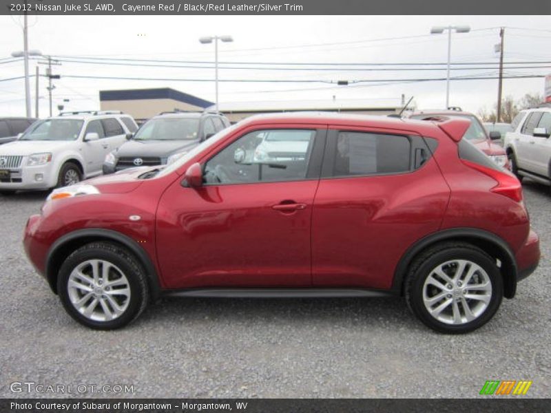 Cayenne Red / Black/Red Leather/Silver Trim 2012 Nissan Juke SL AWD