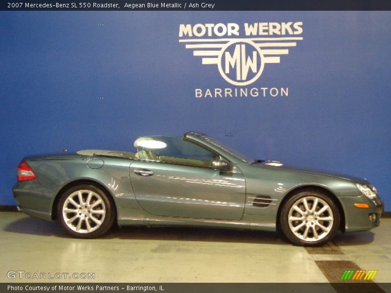 Aegean Blue Metallic / Ash Grey 2007 Mercedes-Benz SL 550 Roadster