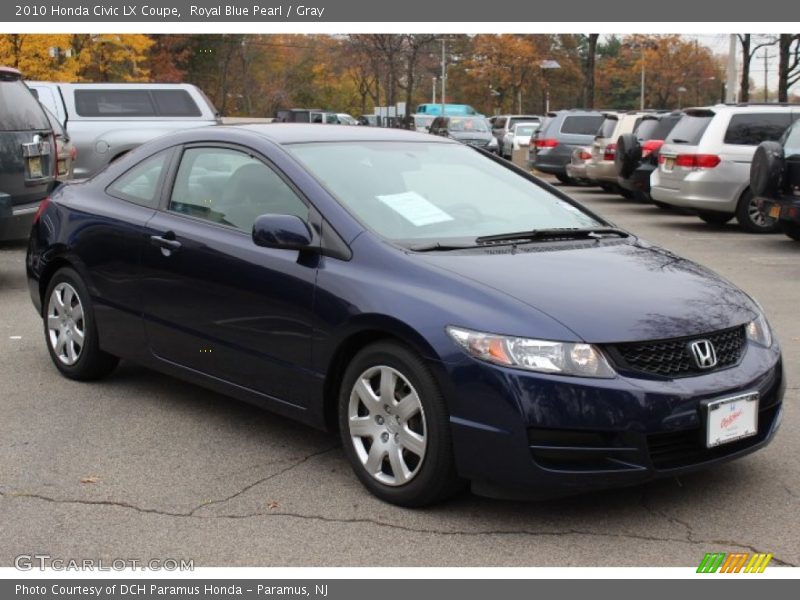 Royal Blue Pearl / Gray 2010 Honda Civic LX Coupe