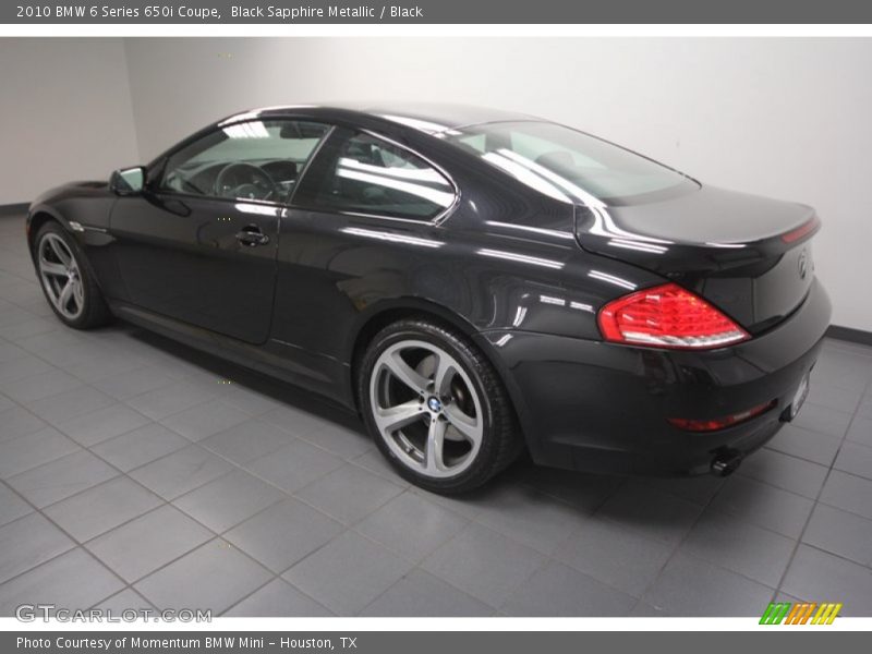 Black Sapphire Metallic / Black 2010 BMW 6 Series 650i Coupe