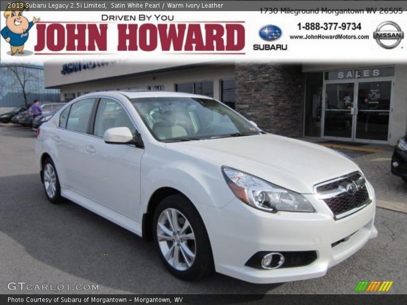 Satin White Pearl / Warm Ivory Leather 2013 Subaru Legacy 2.5i Limited