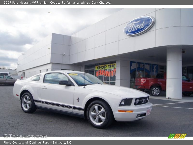 Performance White / Dark Charcoal 2007 Ford Mustang V6 Premium Coupe