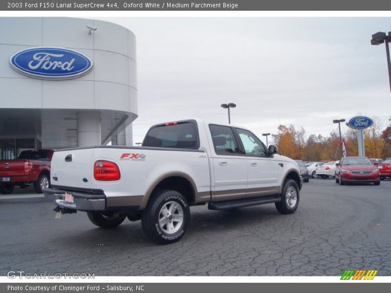 Oxford White / Medium Parchment Beige 2003 Ford F150 Lariat SuperCrew 4x4