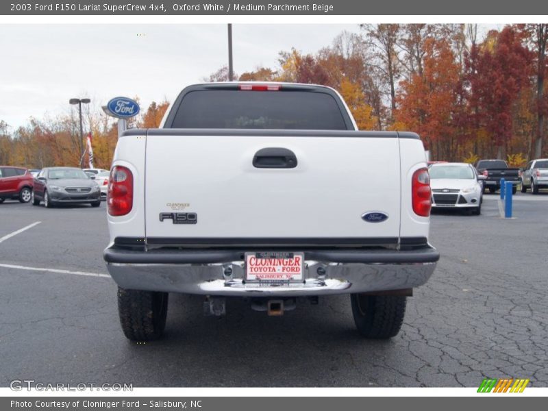 Oxford White / Medium Parchment Beige 2003 Ford F150 Lariat SuperCrew 4x4