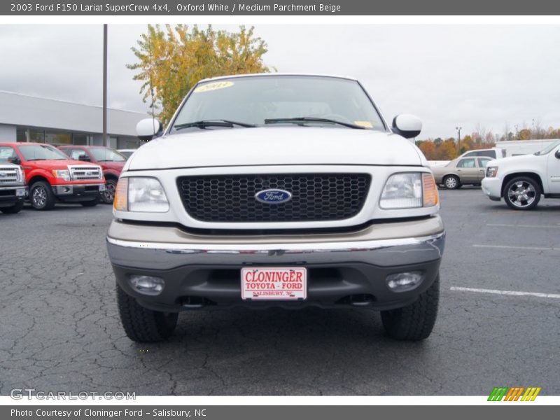 Oxford White / Medium Parchment Beige 2003 Ford F150 Lariat SuperCrew 4x4