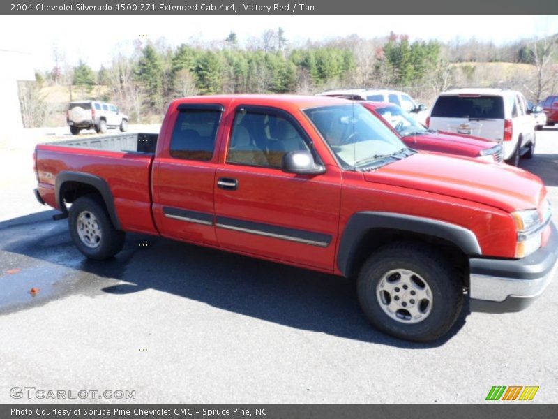 Victory Red / Tan 2004 Chevrolet Silverado 1500 Z71 Extended Cab 4x4
