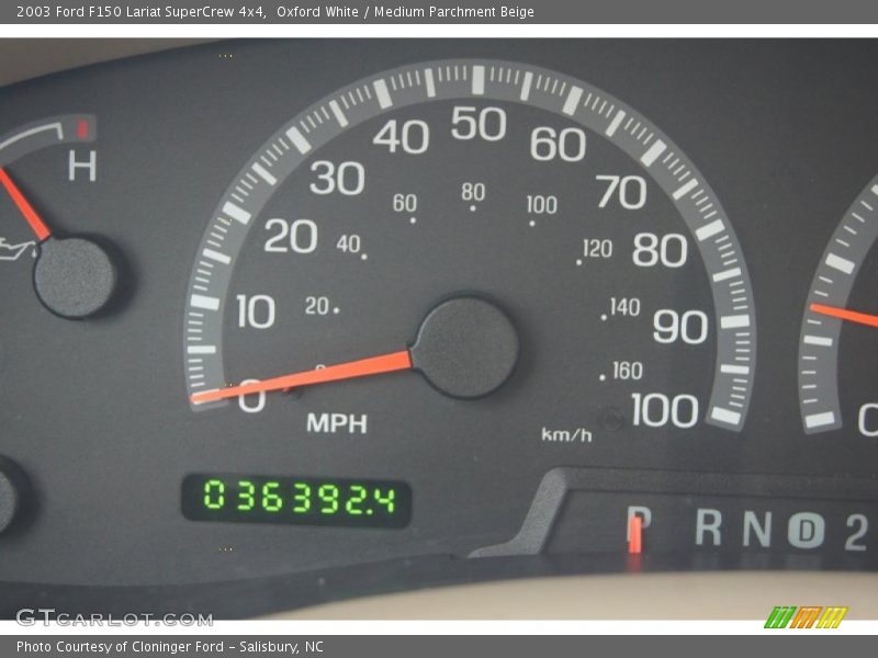 Oxford White / Medium Parchment Beige 2003 Ford F150 Lariat SuperCrew 4x4