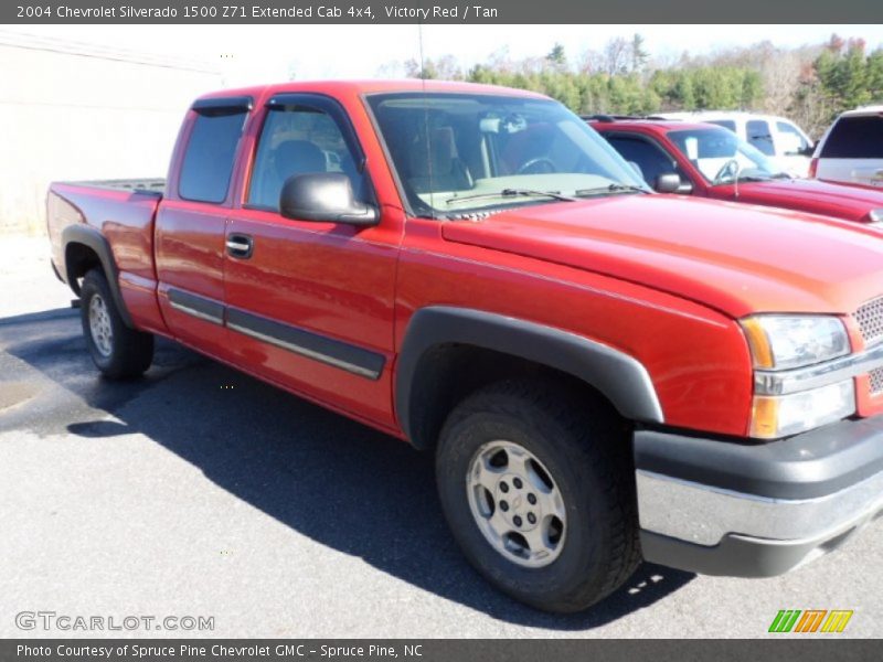 Victory Red / Tan 2004 Chevrolet Silverado 1500 Z71 Extended Cab 4x4