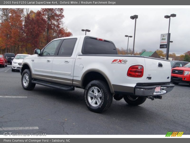 Oxford White / Medium Parchment Beige 2003 Ford F150 Lariat SuperCrew 4x4