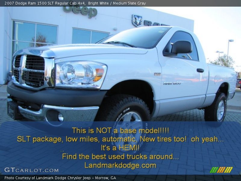 Bright White / Medium Slate Gray 2007 Dodge Ram 1500 SLT Regular Cab 4x4