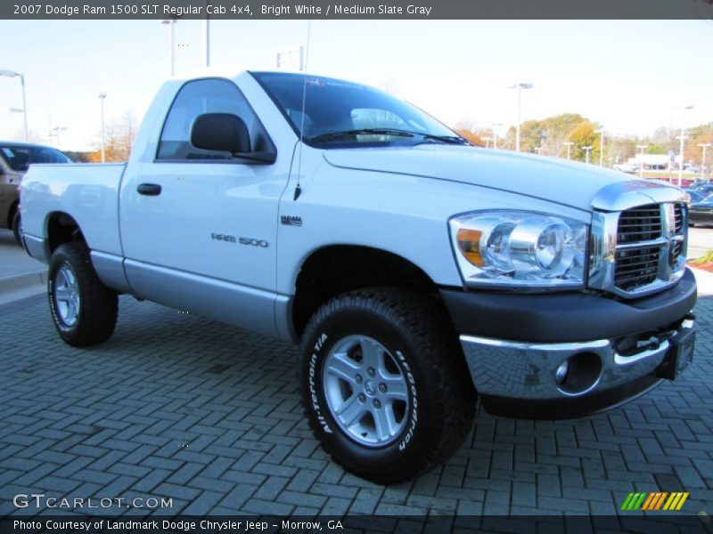Bright White / Medium Slate Gray 2007 Dodge Ram 1500 SLT Regular Cab 4x4
