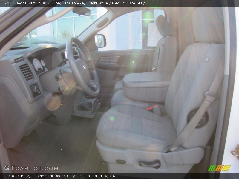 Bright White / Medium Slate Gray 2007 Dodge Ram 1500 SLT Regular Cab 4x4