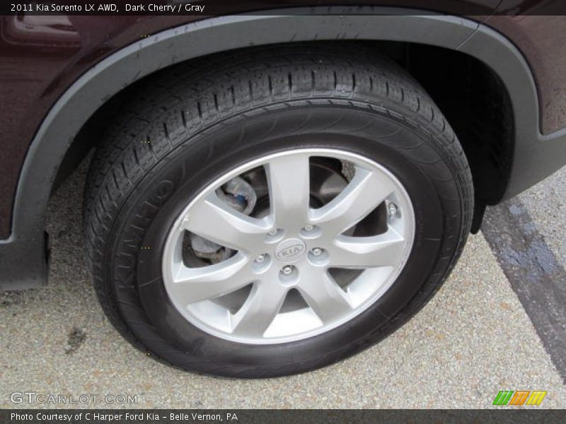 Dark Cherry / Gray 2011 Kia Sorento LX AWD