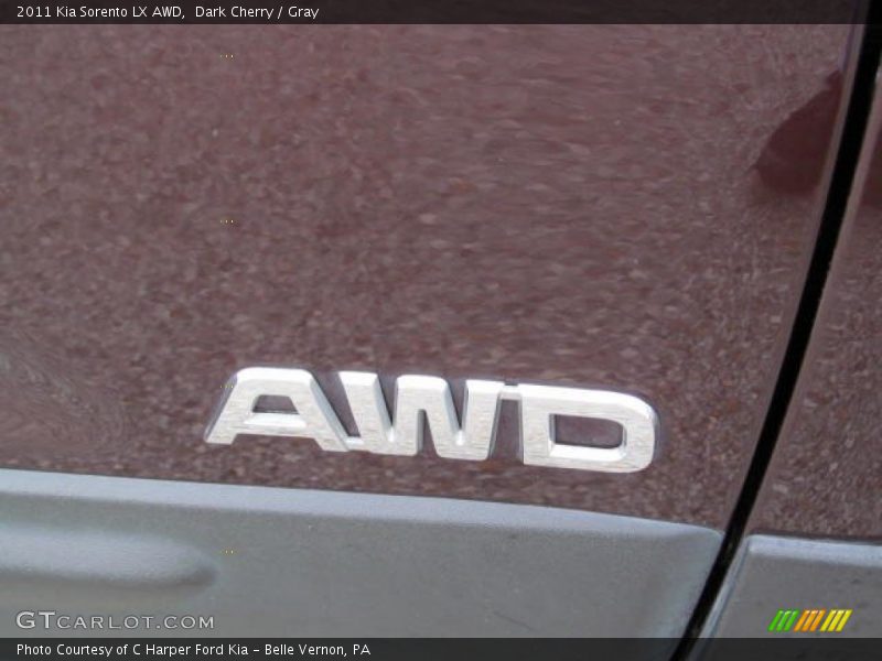 Dark Cherry / Gray 2011 Kia Sorento LX AWD