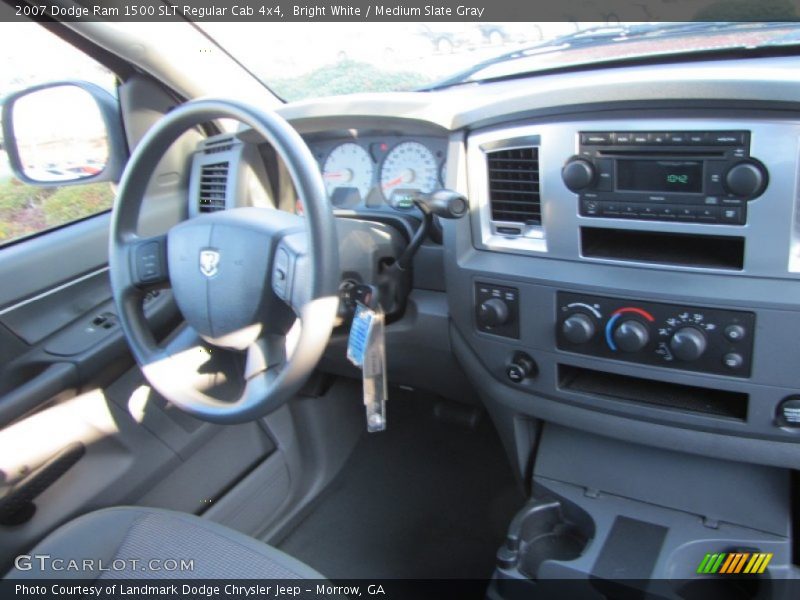 Bright White / Medium Slate Gray 2007 Dodge Ram 1500 SLT Regular Cab 4x4