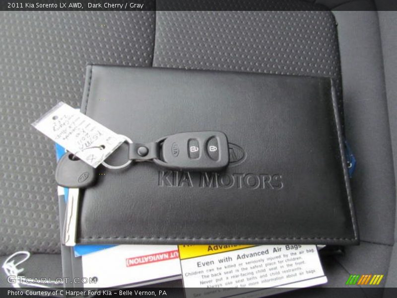Dark Cherry / Gray 2011 Kia Sorento LX AWD
