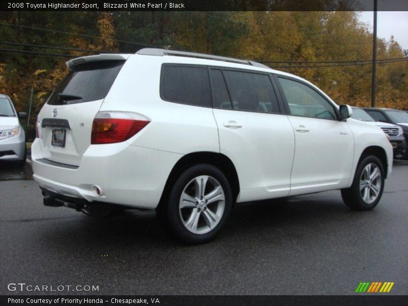 Blizzard White Pearl / Black 2008 Toyota Highlander Sport