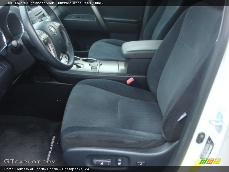 Blizzard White Pearl / Black 2008 Toyota Highlander Sport