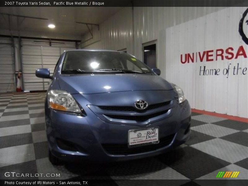 Pacific Blue Metallic / Bisque 2007 Toyota Yaris Sedan