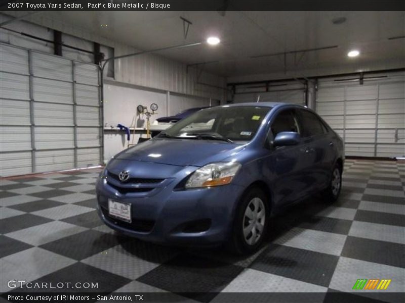 Pacific Blue Metallic / Bisque 2007 Toyota Yaris Sedan