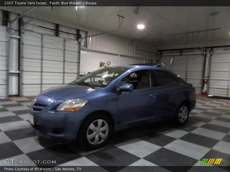 Pacific Blue Metallic / Bisque 2007 Toyota Yaris Sedan