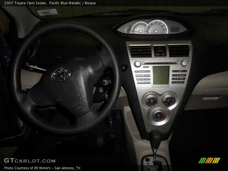 Pacific Blue Metallic / Bisque 2007 Toyota Yaris Sedan