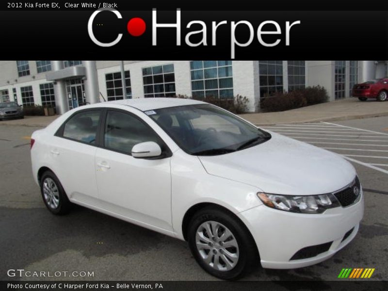 Clear White / Black 2012 Kia Forte EX