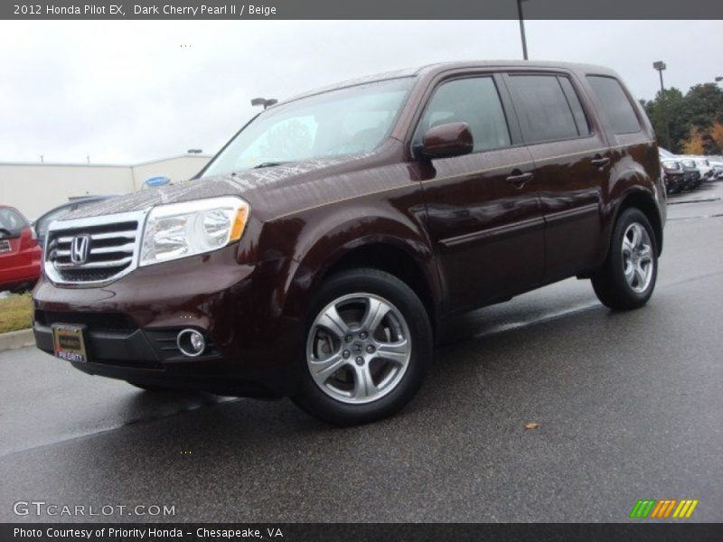 Dark Cherry Pearl II / Beige 2012 Honda Pilot EX