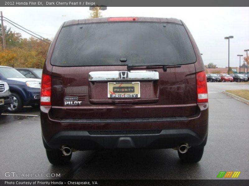 Dark Cherry Pearl II / Beige 2012 Honda Pilot EX