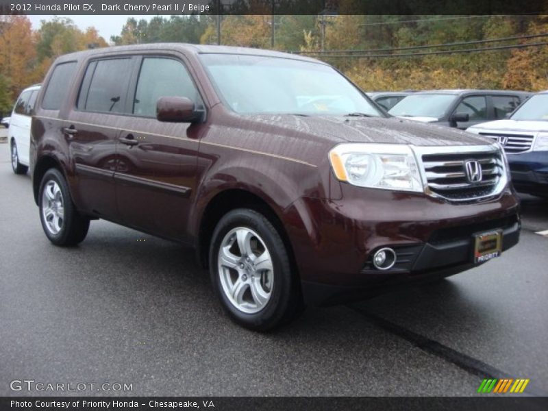 Dark Cherry Pearl II / Beige 2012 Honda Pilot EX