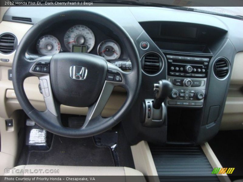 Dark Cherry Pearl II / Beige 2012 Honda Pilot EX