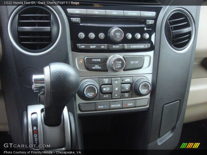 Dark Cherry Pearl II / Beige 2012 Honda Pilot EX