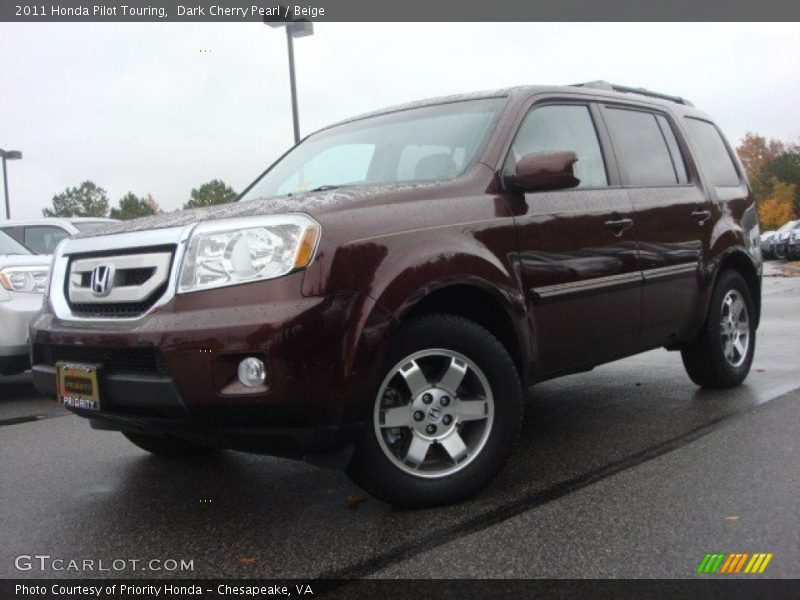 Dark Cherry Pearl / Beige 2011 Honda Pilot Touring