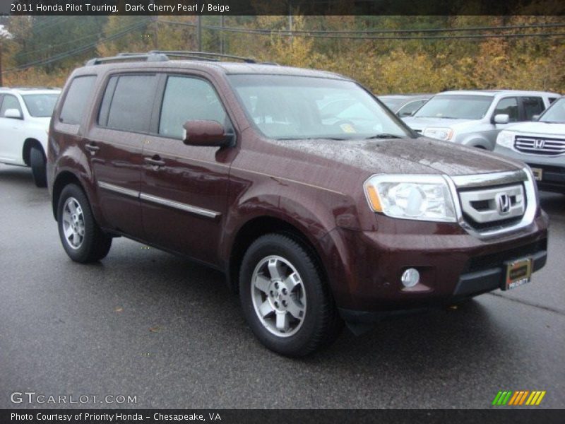 Dark Cherry Pearl / Beige 2011 Honda Pilot Touring