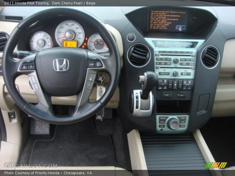 Dark Cherry Pearl / Beige 2011 Honda Pilot Touring