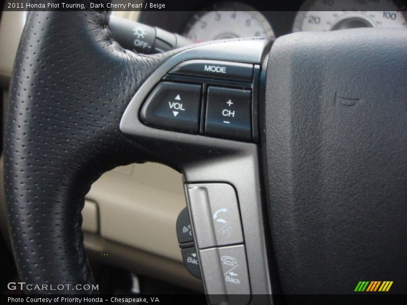 Dark Cherry Pearl / Beige 2011 Honda Pilot Touring