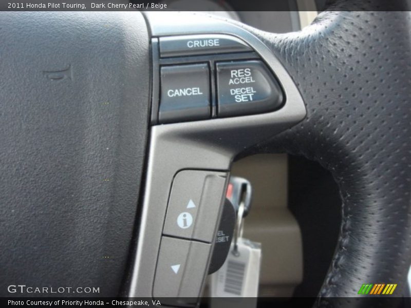 Dark Cherry Pearl / Beige 2011 Honda Pilot Touring