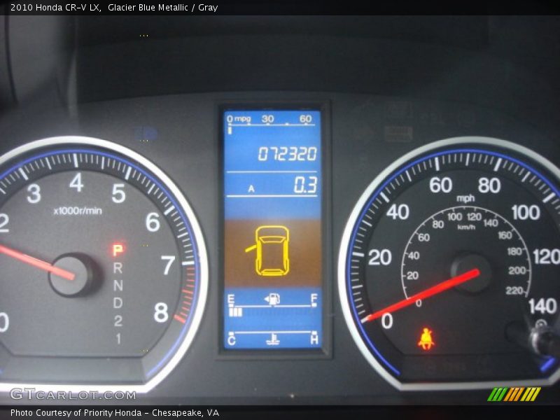 Glacier Blue Metallic / Gray 2010 Honda CR-V LX
