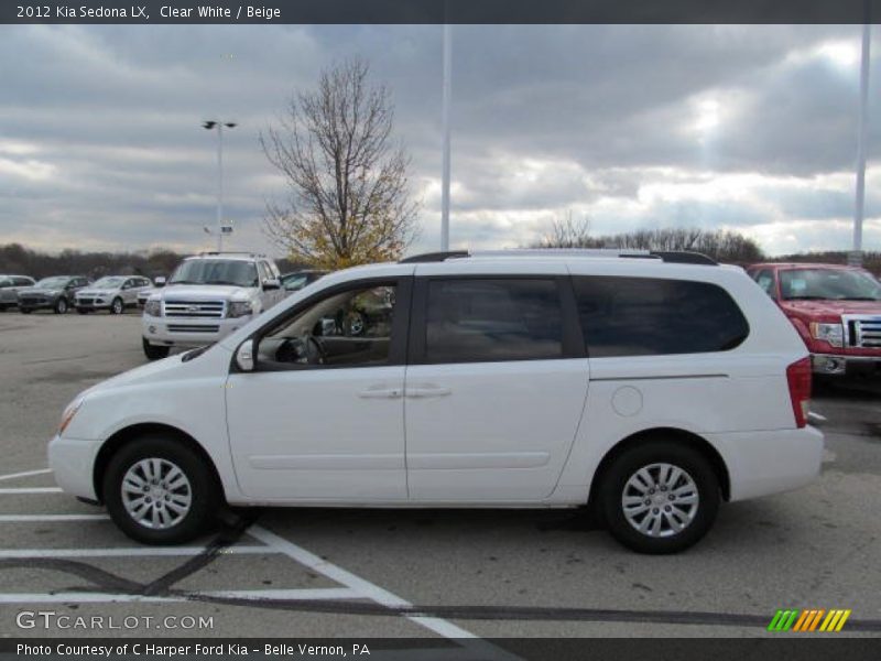 Clear White / Beige 2012 Kia Sedona LX